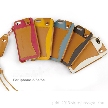 Colourful Genuine Leather Smart Case for iPhone 5 5c 5s